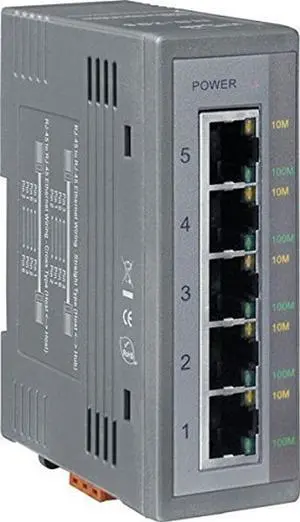 ICP DAS NS-205 10/100 Mbps speed Unmanaged 5-Port Industrial Ethernet Switch with Din Rail Mount
