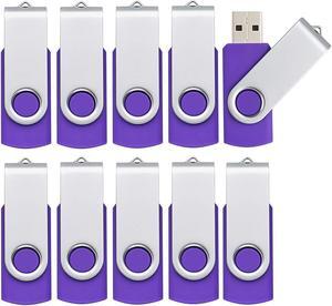 KOOTION 10 Pack 32GB USB 2.0 Flash Drives Pen Drive Memory Stick Thumb Drive USB Drives, Purple