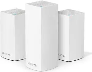 Linksys Velop Triband AC4600 Intelligent Mesh WiFi Router Replacement System 3 Pack Coverage up to 5 000 Sq Ft
