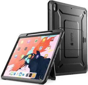 SUPCASE UB Pro Series Case for iPad Pro 12.9 2018, Support Apple Pencil Charging with Built-in Screen Protector Full-Body Rugged Kickstand Protective Case for iPad Pro 12.9 2018 Release (Black)
