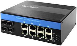 OLYCOM Network Switch 12Port Industrial Gigabit Ethernet with 8 Port POE 4 Port SFP 240W Din Rail Mounted IP40 for Outdoor Use