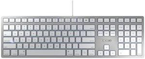 CHERRY KC 6000 Slim Keyboard Made with Mac Layout. with 12 Apple Specific Functions. Scissor Tech Typing for Near Silent. Alternative to Magic Keyboards. USB-A Wired. US Layout White and Silver.
