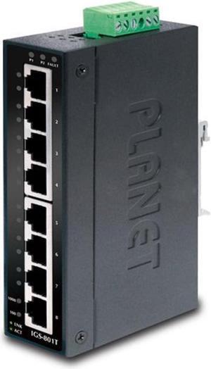 Planet IGS-801T IP30 Slim-Type 8-Port 10/100/1000Mbps Industrial Manageable Gigabit Ethernet Switch (-40~75 Degree C)