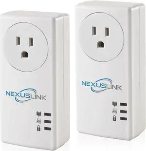 NexusLink G.hn Powerline Ethernet Adapter Kit  1200 Mbps, Gigabit Port - Stable Ethernet Over Power for Gaming & Streaming, Home Network Expander, Wall Plug - 2 Units (GPL-1200-KIT)