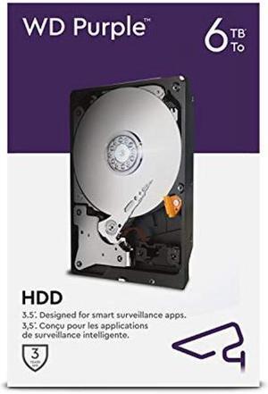 WD Purple 6TB Surveillance 3.5 Inch Internal Hard Drive - Allframe 4K - 180TB/yr, 64MB Cache, 5640 RPM Class