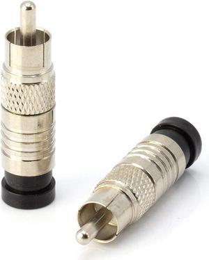 THE CIMPLE CO RCA Compression Connectors - 50 Pack - RG-6 Coaxial Cable - Universal Male Connectors for RCA, Subwoofer, Composite, Component and Similar Cables