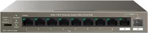 Tenda TEG1110PF, 8 Port Gigabit PoE Switch Compatible with IEEE 802.3af/at Devices, Unmanaged PoE Switch with 8 Port PoE+@102W, w/ 1 Uplink Gigabit Port & 1 SFP Slot, Limited Lifetime Protection