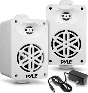 Jovial Bluetooth Indoor Outdoor Speakers Pair-200 Watt Dual Waterproof 3.5" 2-Way Full Range Speaker System w/1/2" High Compliance Polymer Tweeter-Home,Boat,Marine,Deck,Patio,Poolside(White)