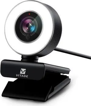 VITADE PC Webcam for Streaming HD 1080P, 960A USB Pro Computer Web Camera Video Cam for Mac Windows Laptop Conferencing Gaming Webcam with Ring Light & Microphone