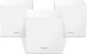 Tenda Nova Mesh WiFi System MW12 - Covers up to 6000 sq.ft - Tri-Band AC2100 Whole Home WiFi Mesh System - Gigabit Mesh Router for 100+ Devices - Dual-Band Mesh Network - 3 Gigabit Ports - 3-Pack