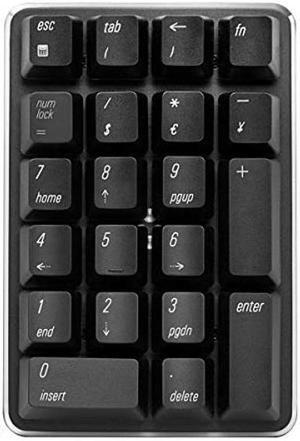 Qisan 2.4G Wireless Mechanical Numeric Keypad Cherry MX Brown Switch Gaming Keypad 21 Keys Mini Numpad Portable Keypad Extended Layout Black Magicforce