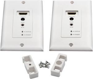 AVUE Wall Plate HDMI Extender Over Cat5e or Cat6 Cables up to 200 Feet with IR, Support 3D
