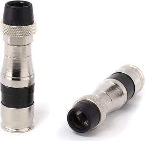 Coaxial Cable Compression Fitting Connector - for RG11 Coax Cable - with Weather Seal O Ring, Weather Boot, and Water Tight Grip (25 Pack)