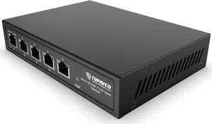 2.5GB Switch (5 Port) PoE++ for Ethernet Network - 1x90W (802.3bt) 4x30W (802.3at) Ports - High Speed 10M/100M/1G/2.5G Gigabit (802.3bz) - Unmanaged LAN Splitter with UPLINK Port - Tupavco TP1941