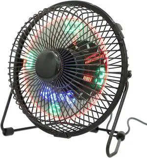 OSALADI Mini Desktop USB LED Clock Cooling Fan Portable Metal Real time Calendar Temperature Display Fan for Home and Office