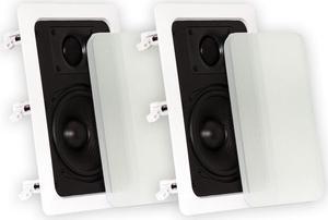 Theater Solutions TS50W in Wall Speakers Surround Sound Home Theater Pair, White, 5.25-Inch