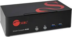 SIIG 2-Port DVI Dual-Link KVM Switch Smart Console with USB 3.0 Multi-Media (CE-DV0111-S1)