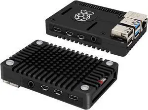 Geekworm N300 Heatsink Case for Raspberry Pi 4, CNC Ultra-Thin Aluminum Alloy Metal Passive Cooling Case Compatible with Raspberry Pi 4 Model B Only