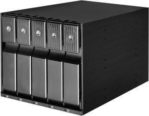 SilverStone Technology Hard Drive Enclosure Internal, 3 X 5.25 Inch to 5 X 3.5 Inch Hot-Swap SATA/SAS Hard Drive Cage, Up to 12Gbit/S Transfer Rate with All Aluminum Body (SST-FS305-12G)