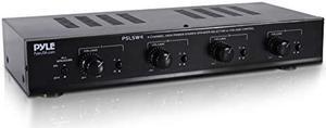 Pyle 4 Channel Speaker Selector Switch-Multi Zone A B Speaker Distribution Controller Box w/Independent Audio Source Volume Control,Supports Home Theater Stereo Amplifier Receiver System-PSLSW4,Black