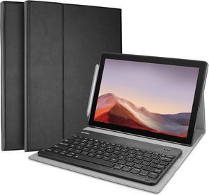 ProCase Keyboard Case for Surface Pro 7 (2019) /Pro 6 (2018) /Pro 5 (2017) /Pro 4 (2015) 12.3 Inch Tablet, Slim Lightweight Smart Cover with Magnetically Detachable Wireless Keyboard -Black