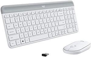 Logitech MK470 Slim Wireless Keyboard and Mouse Combo - Modern Compact Layout, Ultra Quiet, 2.4 GHz USB Receiver, Plug n' Play Connectivity, Compatible with Windows - Off White