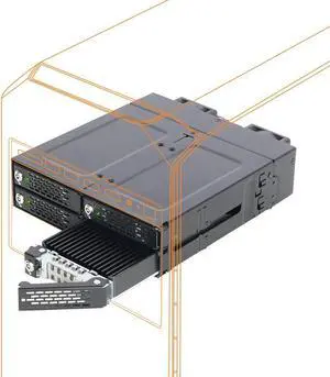 ICY DOCK Rugged 4 x M.2 NVMe SSD PCIe 4.0 Mobile Rack Enclosure for 5.25" Bay (4 x Mini-SAS HD) | ToughArmor MB720M2K-B