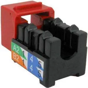 Vertical Cable CAT6 RJ45 Keystone Jack, V-Max Series - Red Color - (50 Pack) Data Outlet Female
