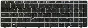 AUTENS Replacement US Keyboard for HP EliteBook 850 G3 / 850 G4 / 755 G3 / 755 G4 Laptop Silver Frame with Pointer Backlight