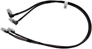2.8&2.7ft Internal Mini SAS Cable 36pin SFF-8087 x2 Front Angle to SFF-8087 x2 Cable, 85&83cm, Black