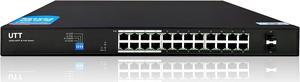UTT S1242GP 24 Ports Gigabit PoE Switch, with 24 Gigabit PoE Port + 2 Gigabit SFP Uplinks Ports, 250W Power. 802.3af/at for IP Camera, AP, IP Phone