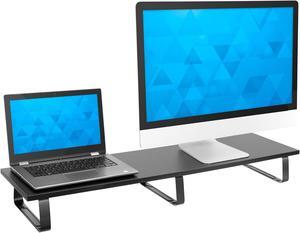 Mount-It! Extra Long Monitor Desk Riser [39 inches Extra Wide, 44 Lbs Capacity] Desktop Organizer for Double Computer Screens, Laptops, Desktops, TVs, Printers, Consoles (BLACK)