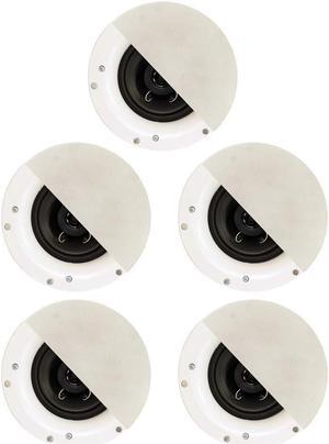 Acoustic Audio by Goldwood R192 Frameless in Ceiling/in Wall 5 Speaker Set 2 Way Home Theater Surround Speakers, White