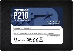 Patriot P210 512GB Internal SSD - SATA 3 2.5" - Solid State Drive - P210S512G25