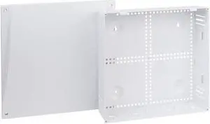 ICC 14" Plastic Structured Wiring Enclosure, Media Enclosure with Cover, Recessed Wall Box for Distribution of Networking Services, White