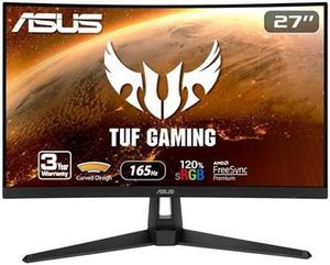 ASUS TUF Gaming VG27VH1B 27 Curved Monitor 1080P Full HD 165Hz Supports 144Hz Extreme Low Motion Blur Adaptivesync FreeSync Premium 1ms Eye Care HDMI DSub BLACK