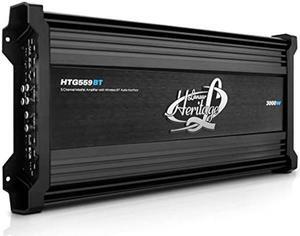 5-Channel Mosfet Amplifier with Wireless Bluetooth Audio Interface - 2 Ohm Stereo Stable with High Pass and Low Pass Filter Controls