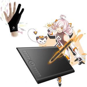 GAOMON M10K 2018 Drawing Tablet & GAOMON Two-Finger Glove