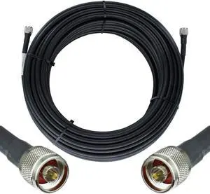Bolton400 -LMR®400 Equivalent Coaxial Cable 100ft - Heavy Duty Ultra Low Loss Coax Cable 50ohm - N Male to N Male - 100 feet Black - for Home and Commercial Signal Booster Installation