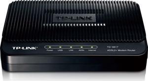 TP-LINK TD-8817 ADSL2+ Modem, 1 RJ45, 1 USB Port, Bridge Mode, NAT Router, Annex A, ADSL Splitter, 24Mbps Downstream
