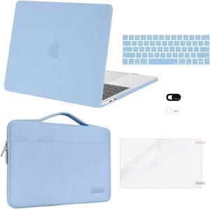 MOSISO Compatible with MacBook Pro 13 inch Case M2 2024, 2023, 2022-2016 A2338 M1 A2251 A2289 A2159 A1989 A1708 A1706, Plastic Hard Case&Bag&Keyboard Skin&Webcam Cover&Screen Protector, Airy Blue