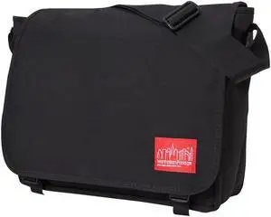 Manhattan Portage Deluxe Computer Bag (LG) with Adjustable Strap Water Resistant Zippered Compartment 1000D Cordura for Work College Travel (Black)