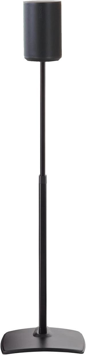 Sanus Speaker Stand for Sonos Era 100 Speakers - Height Adjustable Single Stand w/Easy 3 Step Install - Includes Rubber Feet & Carpet Spikes - Black