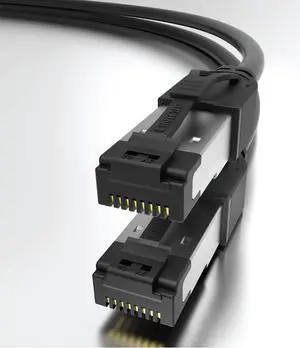 LINKUP  [40Gbps Certified] Cat8 Ethernet Patch Cable Double Shielded2000MHz (2GHz) Cat8.1Future Proof LAN Wires Compatible with Cat7A, Cat7, Cat6A, 25G, 10G, 1G Network [Black] - 50ft (15M)