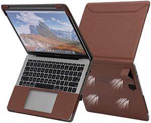 TYTX Compatible with MacBook Pro Leather Case with Vents and Stand Function 13 Inch 2016-2022 (A1989 A1706 A1708 A2159 A2289 A2251 A2338 M1 M2) Brown
