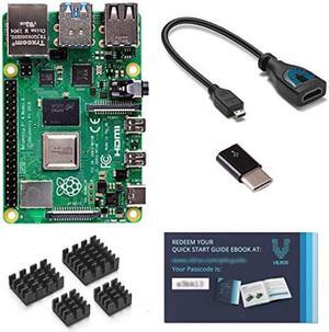 Vilros Raspberry Pi 4 8GB with USB-C & Micro HDMI Adapters Quickstart Guide E-Book (8GB)