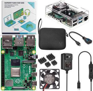 Vilros Basic Starter Kit for Raspberry Pi 4 with Fan Cooled ABS Case Includes Raspberry Pi 4 Board and 7 Accessories (8GB, Clear Transparent Case)