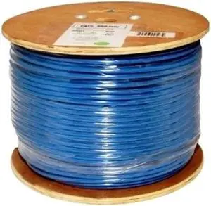 Vertical Cable Cat6, 550 MHz, Shielded, 23AWG, Solid Bare Copper, 1000ft, Bulk Ethernet Cable, Blue