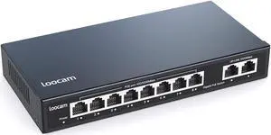8 Port Gigabit PoE Switch with 2 Gigabit Uplink Port, 96W for 8 Port PoE+ 1000Mbps, IEEE802.3af/at Unmanaged Ethernet Network Switch, Plug and Play