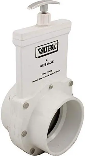 Valterra 6401 4" Slip 30 PSI 3-Piece Pool & Spa Gate Valve with Stainless Steel Paddle
